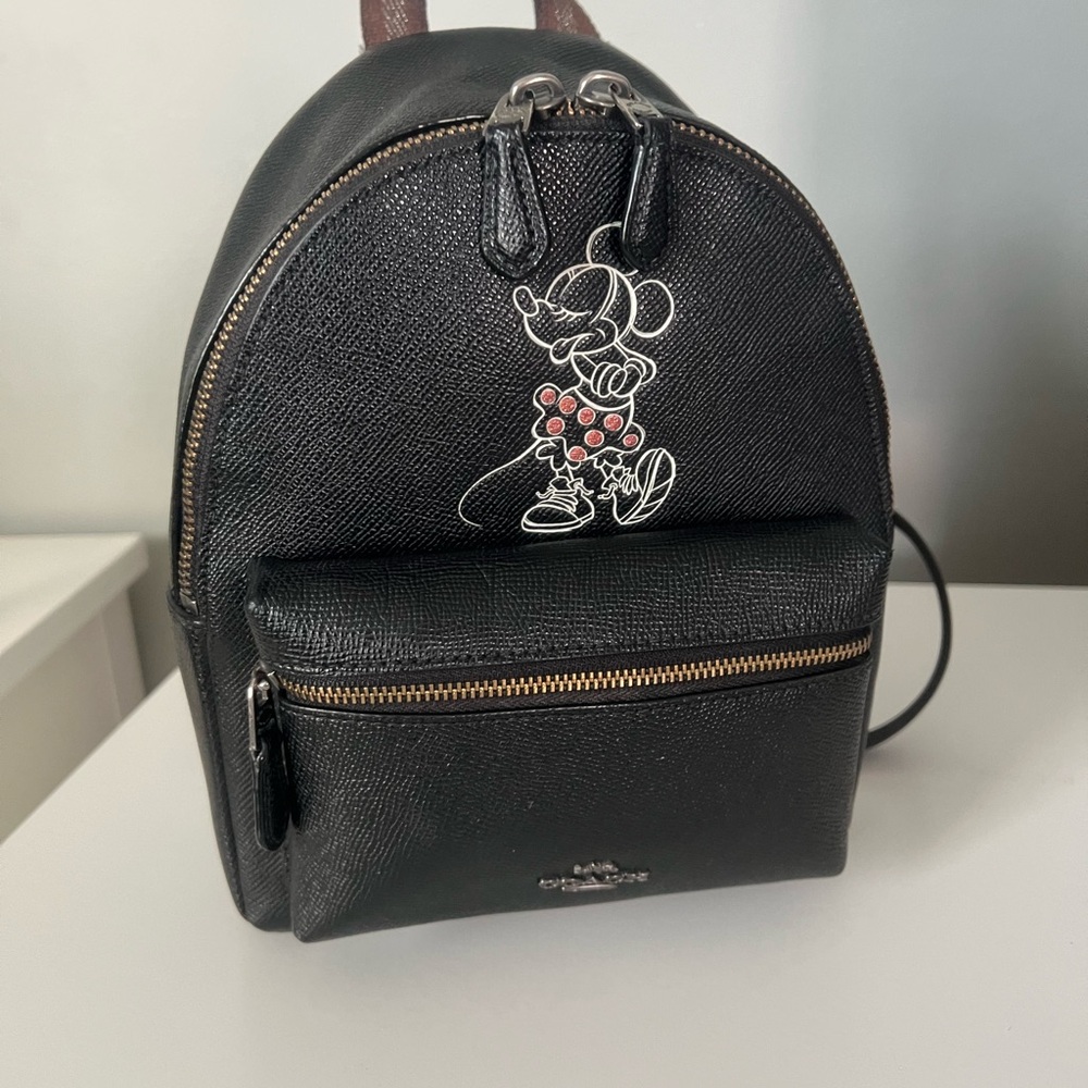 DISNEY X COACH MINI CHARLE BACKPACK WITH MINNIE MOUSE MOTIF